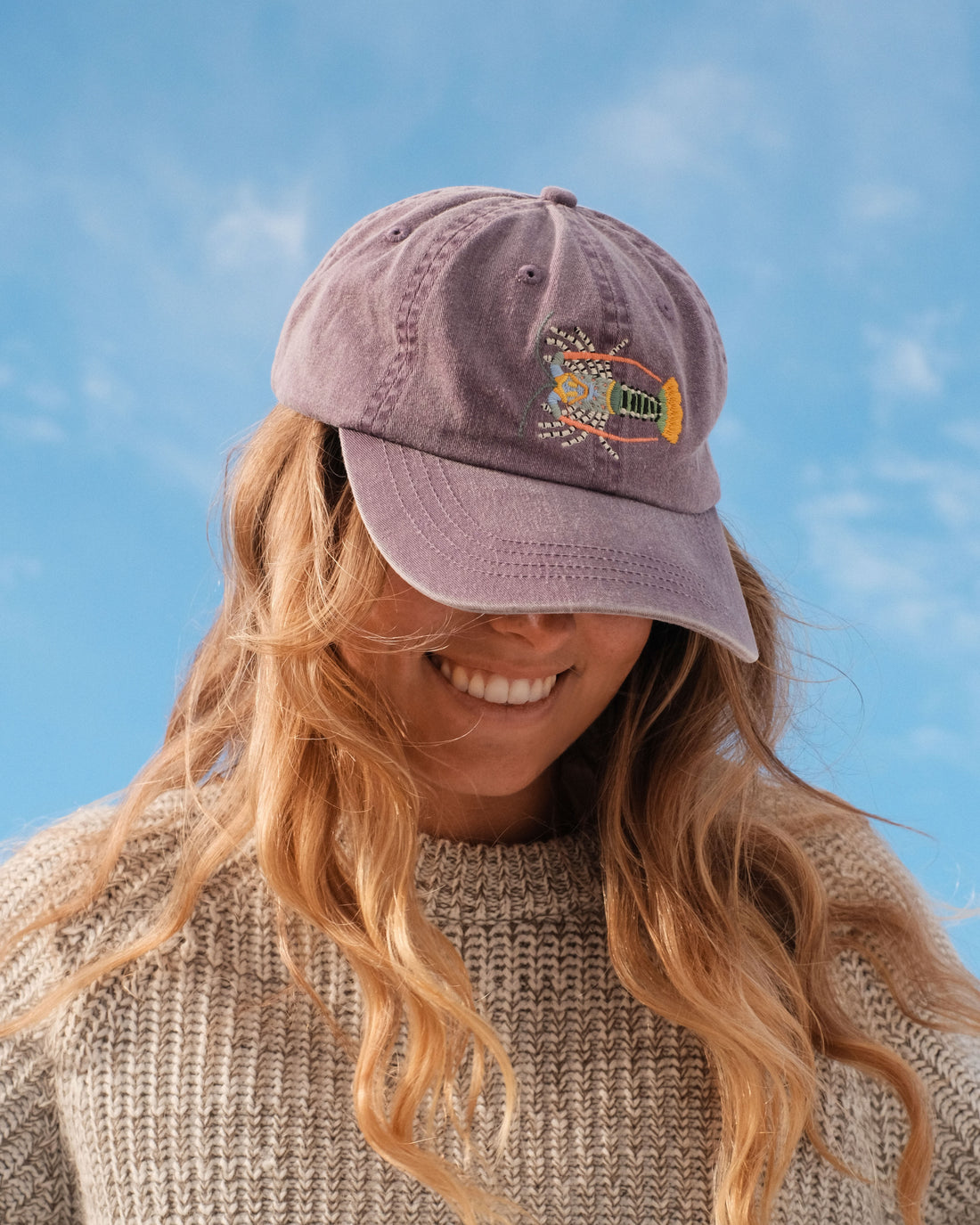 Tropical Rock Lobster Lid - Purple