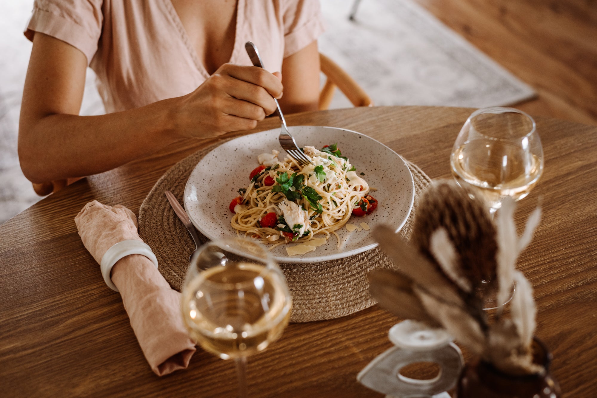Spaghetti Aglio e Olio with Coral Trout